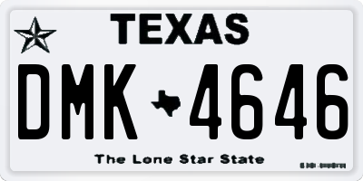 TX license plate DMK4646