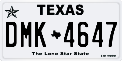 TX license plate DMK4647