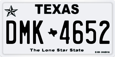 TX license plate DMK4652