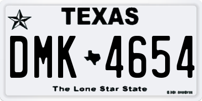 TX license plate DMK4654