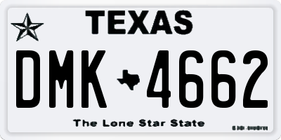 TX license plate DMK4662