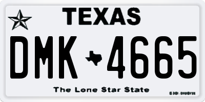 TX license plate DMK4665