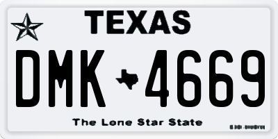 TX license plate DMK4669