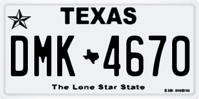 TX license plate DMK4670