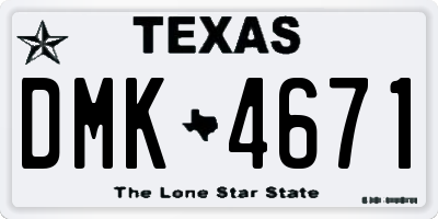 TX license plate DMK4671