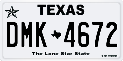 TX license plate DMK4672