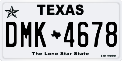 TX license plate DMK4678