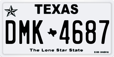 TX license plate DMK4687