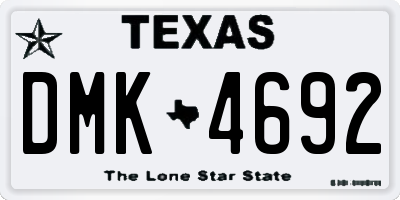 TX license plate DMK4692