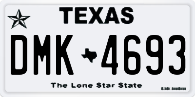 TX license plate DMK4693
