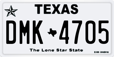 TX license plate DMK4705