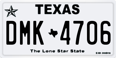 TX license plate DMK4706