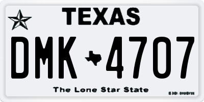 TX license plate DMK4707
