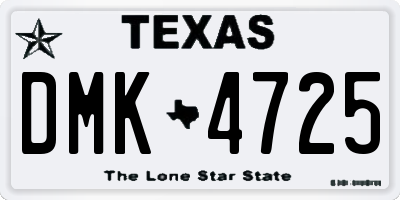 TX license plate DMK4725