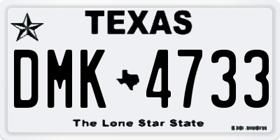 TX license plate DMK4733
