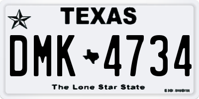 TX license plate DMK4734