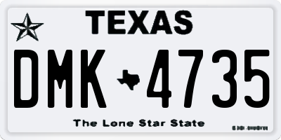 TX license plate DMK4735
