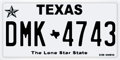 TX license plate DMK4743