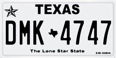 TX license plate DMK4747