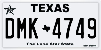 TX license plate DMK4749