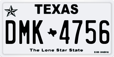 TX license plate DMK4756