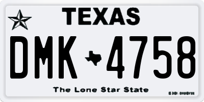 TX license plate DMK4758