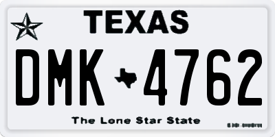 TX license plate DMK4762