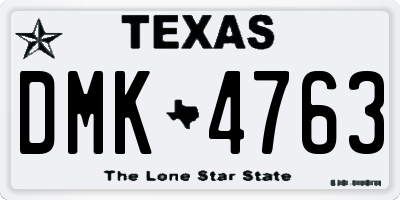 TX license plate DMK4763