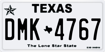 TX license plate DMK4767