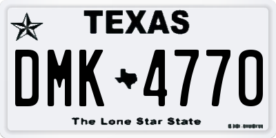 TX license plate DMK4770