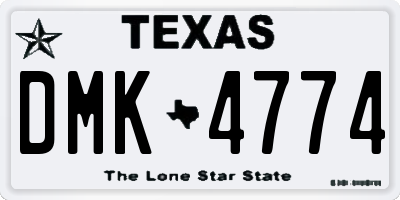 TX license plate DMK4774
