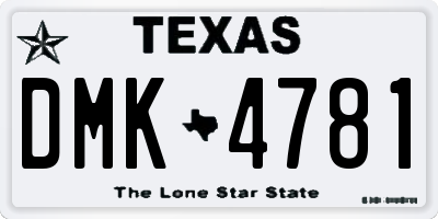 TX license plate DMK4781