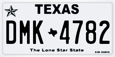 TX license plate DMK4782