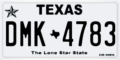 TX license plate DMK4783
