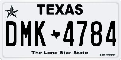 TX license plate DMK4784