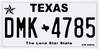 TX license plate DMK4785