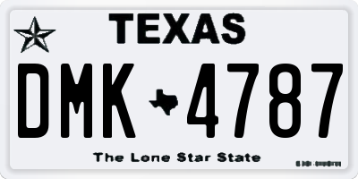 TX license plate DMK4787