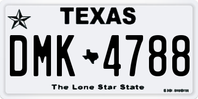 TX license plate DMK4788