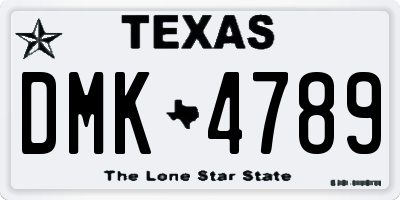 TX license plate DMK4789
