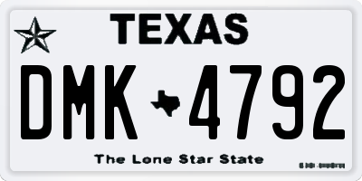 TX license plate DMK4792