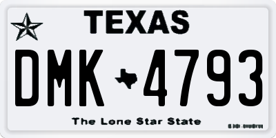 TX license plate DMK4793