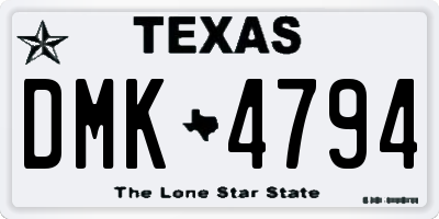 TX license plate DMK4794