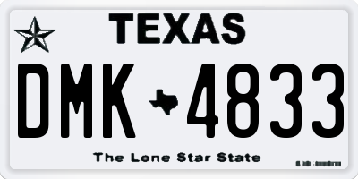 TX license plate DMK4833