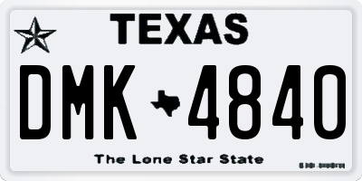 TX license plate DMK4840