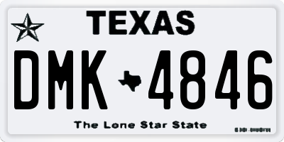TX license plate DMK4846