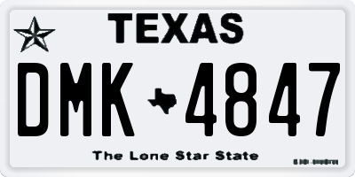 TX license plate DMK4847