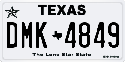 TX license plate DMK4849
