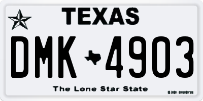 TX license plate DMK4903