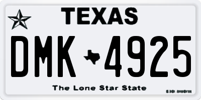 TX license plate DMK4925