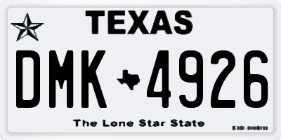 TX license plate DMK4926